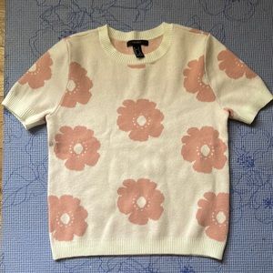 Pink Flower Sweater Top